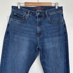 Lucky Brand 410 Athletic Straight Jeans Mens Size 34x30 Stretch Blue Denim